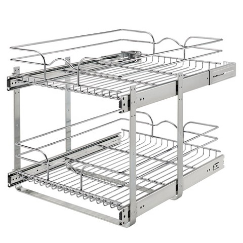 Rev-A-Shelf Pullout 2-Tier Basket Organizer for Kitchen or Vanity Cabinets, 18 x 22 In, 5WB2-1822CR-1