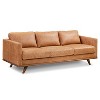 Poly & Bark 85" Nolita Sofa Cognac Tan: 3-Seater, Leather Upholstery, Removable Cushions, Wood Frame - 3 of 4
