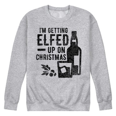 Men's - Instant Message - Getting Elfed Up For Christmas Graphic Fleece Sweatshirt