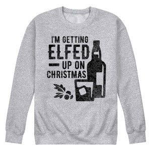 Men's - Instant Message - Getting Elfed Up For Christmas Graphic Fleece Sweatshirt - 1 of 4
