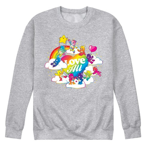 Men s Care Bears Love All Graphic Fleece Sweatshirt Target