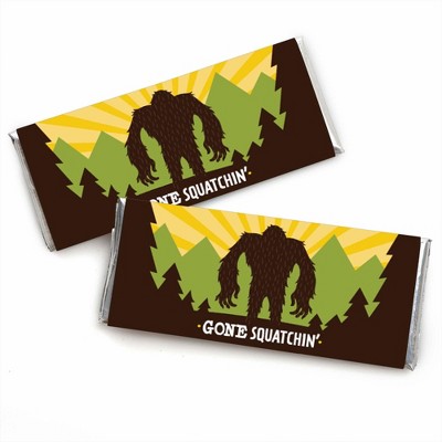 Big Dot of Happiness Sasquatch Crossing - Candy Bar Wrapper Bigfoot Party or Birthday Party Favors - Set of 24