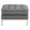 Modway Loft Tufted Upholstered Faux Leather Ottoman - Silver Gray - 2 of 4