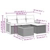5 Piece Patio Sofa Set with Cushions Black Poly Rattan vidaXL - 3 of 3