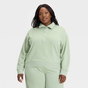 Women's Button-Front Pullover Sweatshirt - Universal Thread™ - 1 of 3