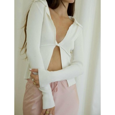 Women's Lea Twist Front Sweater Knit Top - PAPERMOON S