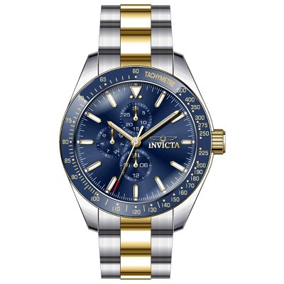 Invicta 39076 Men's Aviator Blue Bezel Two Tone Bracelet Watch