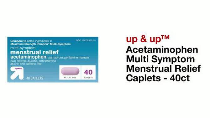 Acetaminophen Multi Symptom Menstrual Relief Caplets - 40ct - up &#38; up&#8482;, 2 of 6, play video