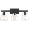 Possini Euro Design Bellis Modern Industrial Wall Light Black Hardwire 22 3/4" 3-Light Fixture Clear Glass Shade for Bedroom Bathroom Vanity Hallway - 4 of 4