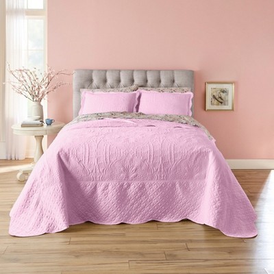 BrylaneHome Lily Damask Bedspread Bedding Collection