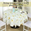 Vinyl Home Tablecloth Round Tables Yellow Flower Pattern Water 60" Dia - 3 of 4