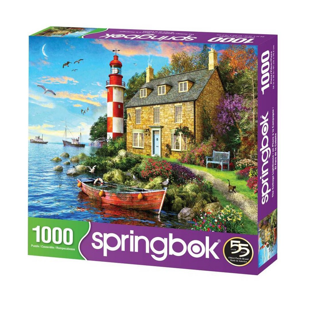 Photos - Jigsaw Puzzle / Mosaic Springbok Spring and Summer: The Cottage Lighthouse Puzzle 1000pc 