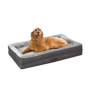 Flannel Waterproof Pet Bed Non-Slip Bottom Egg Crate Foam with Removable Washable Cover - 1 of 1