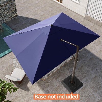Pellebant 12.5FT Patio Cantilever Umbrella High-strength Aluminum Pole with 360Rotation 5 Heights Adjustable Umbrella