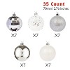 Every Day is Christmas 35ct 2.76"/70mm Shatterproof Round Christmas Tree Ornament Set, Merry Christmas Balls Ornaments with Hooks - 3 of 4