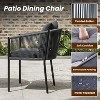 Lirago 2 Pc Outdoor Rattan Dining Chairs Cushions Rustproof Metal Frame Waterproof Fabric Patio Poolside 43.3x25.6x35.4in - 4 of 4