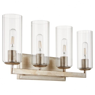 Quorum Lighting Merrick 4 - Light Vanity in  Aged Silver Leaf