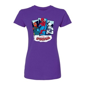 Women's - Marvel - Friendly Neighborhood Spider-Man Suits Fitted Graphic T-Shirt - 1 of 2