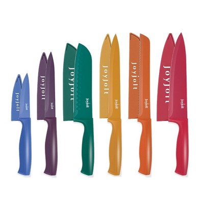 Cuisinart Classic Colorcore Riveted 10pc Stainless Steel Knife Set With  Blade Guards Silver/rainbow - C77cr-10p : Target