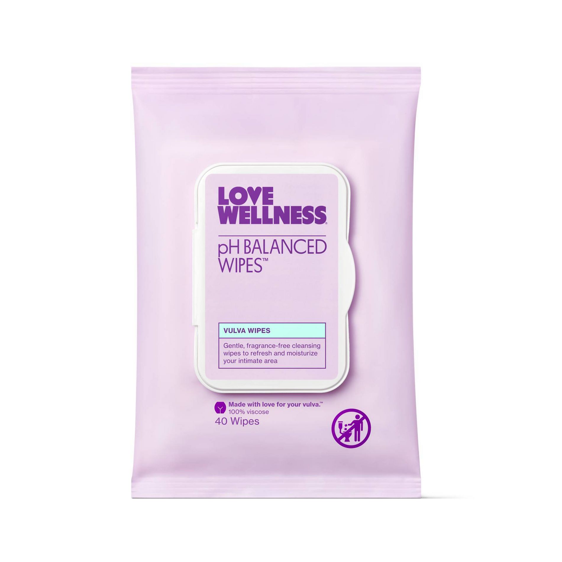 Love Wellness pH Balanced Wipes for Sensitive Care Unscented