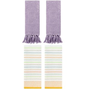 REGALWOVEN 4 Pcs Cotton Soft Absorbent Home Bathroom Decorative Hand Towel - 1 of 4