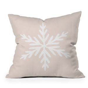 16"x16" Orara Studio Snowflake Painting Square Throw Pillow Beige - Deny Designs - 1 of 4