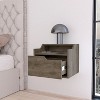 PAGED Wall Mounted Nightstand Modern Wooden Bedside Table with Storage Drawer and Open Shelf, Night Stand for Bedroom, Living Room - 2 of 4