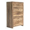 Galano Lophelia 5 Drawer 29.6 in. Wide Chest of Drawer in Dusty Gray Oak, Knotty Oak - 3 of 4