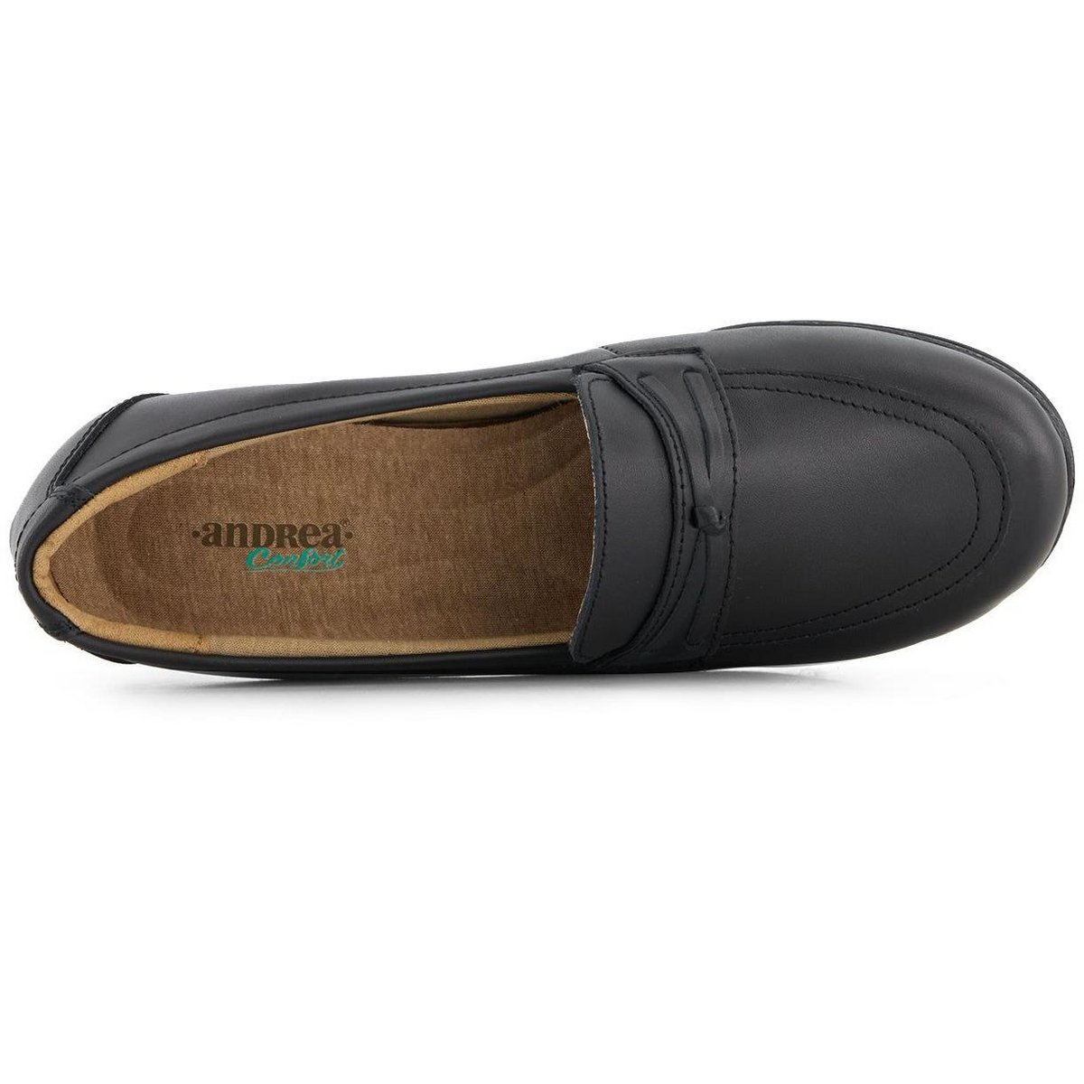 Женские туфли Andrea Women's Comfort Leather Platform Loafers 37639 Black 8 — фото 4