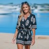 Women's Surplice Neck Floral Wide-Leg Romper - Cupshe - 4 of 4