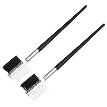 Unique Bargains Soft Double Sided Angled Eyebrow Brush Eyelash Extension Brush for Women Eye Makeup Black