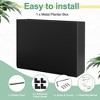 TUYOHW Metal Planter Box, Rectangular Planter Box with Drainage Holes, Large Planters with Removable Shelf for Outdoor Plants, Black - 3 of 4