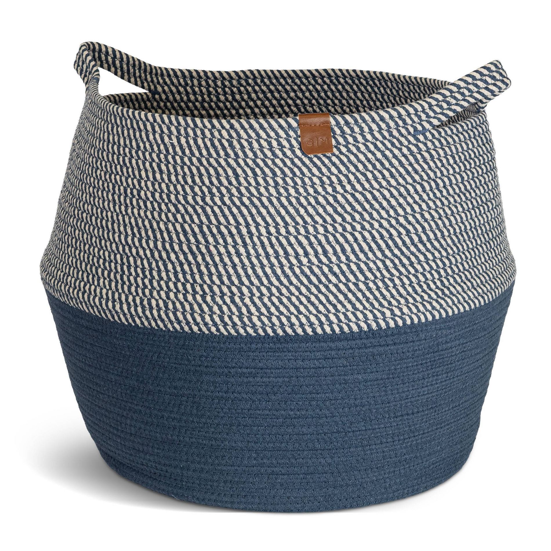 CleverMade XL Rope Belly Basket Navy Noir