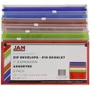 JAM Paper 5'' x 10'' 6pk Plastic Envelopes with Zip Closure - Multicolor: Filing Accessories, Flat Plastic, Stationery - 3 of 4