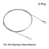 Unique Bargains Stainless Steel Lanyard Cable Eyelets Ended Security Wire Rope Silver 4 Pcs - 3 of 4