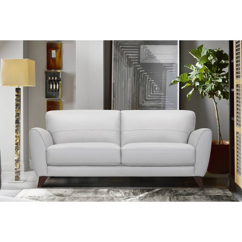 Gray leather deals reclining sofa