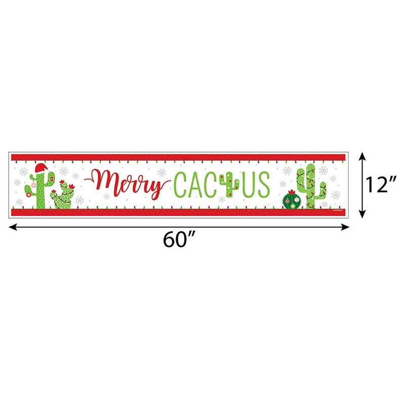 Big Dot of Happiness Merry Cactus - Christmas Cactus Party Decorations Party Banner, 2 of 7