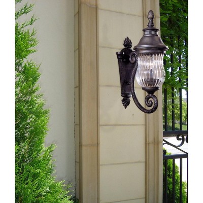Heritage Bronze and Black 19.5" Outdoor Wall Sconce with Clear Glass