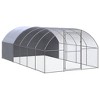 vidaXL Outdoor Chicken Coop for Poultry and Small Animals, Galvanized Steel Cage with Water-Resistant Polyethylene Roof, Silver & Silver Gray - 2 of 4