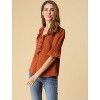 INSPIRE CHIC Women's Ruffle V Neck Puff Sleeve Summer Casual Chiffon Peasant Top - 4 of 4