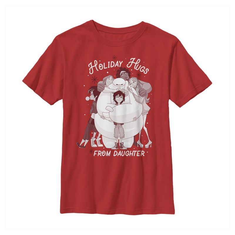 Boy's Big Hero 6 Holiday Hugs From Daughter T-Shirt, 1 of 4