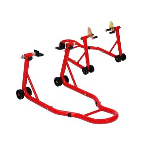 Motorcycle Stands Front and Rear, 900 LBS Heavy Duty Motorcycle Lift Combo with Adjustable Swingarm Spool, Universal Paddock Stand - 1 of 4