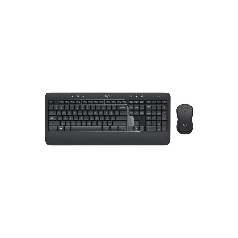 Logitech MK540 Wireless Keyboard Mouse Combo - USB Wireless RF Keyboard - Black - USB Wireless RF Mouse - Optical - 1000 dpi - 3 Button - Scroll Wheel, 1 of 3