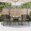 vidaXL Outdoor Patio Chairs - Black Poly Rattan with Cushions - Garden/Deck Lounging Seating - Modern Design - Comfortable Seating with Steel Frame - 3 of 4