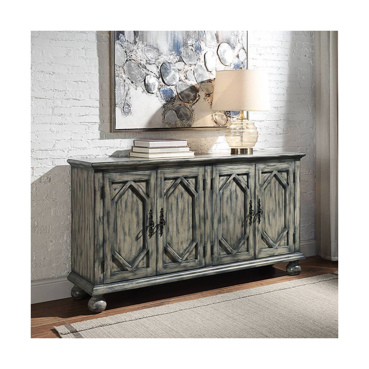 Acme Furniture Pavan Decorative Storage Cabinet Rustic Gray - thumbnail 6
