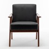 FONTOI Accent Chair with Wood Frame, Accent Chair with Extra-Thick Backrest, Wingback Chair for Bedroom Living Room, Black, 31.1"*32.3"*26" - 2 of 4