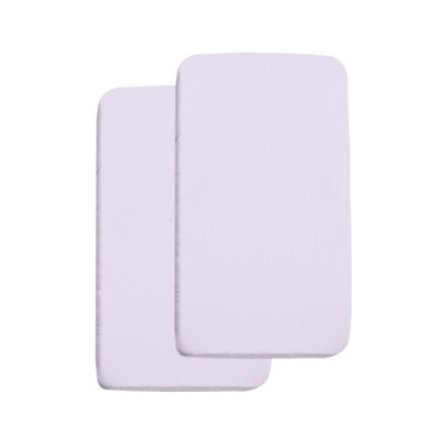 BreathableBaby All-in-One Fitted Sheet & Waterproof Cover, For 36" x 18" Cradle Mattress (2-Pack), Lavender