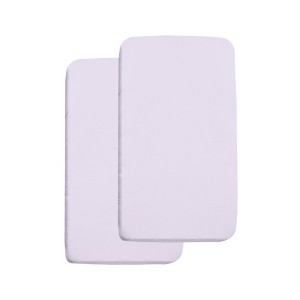 BreathableBaby All-in-One Fitted Sheet & Waterproof Cover, For 36" x 18" Cradle Mattress (2-Pack), Lavender - 1 of 4
