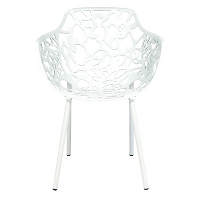 Devon White Aluminum Stackable Outdoor Dining Chair