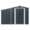 vidaXL Garden Shed in Anthracite - Galvanized Steel Garden Storage with Ample Space, Convenient Design, and Ventilation - 3 of 4